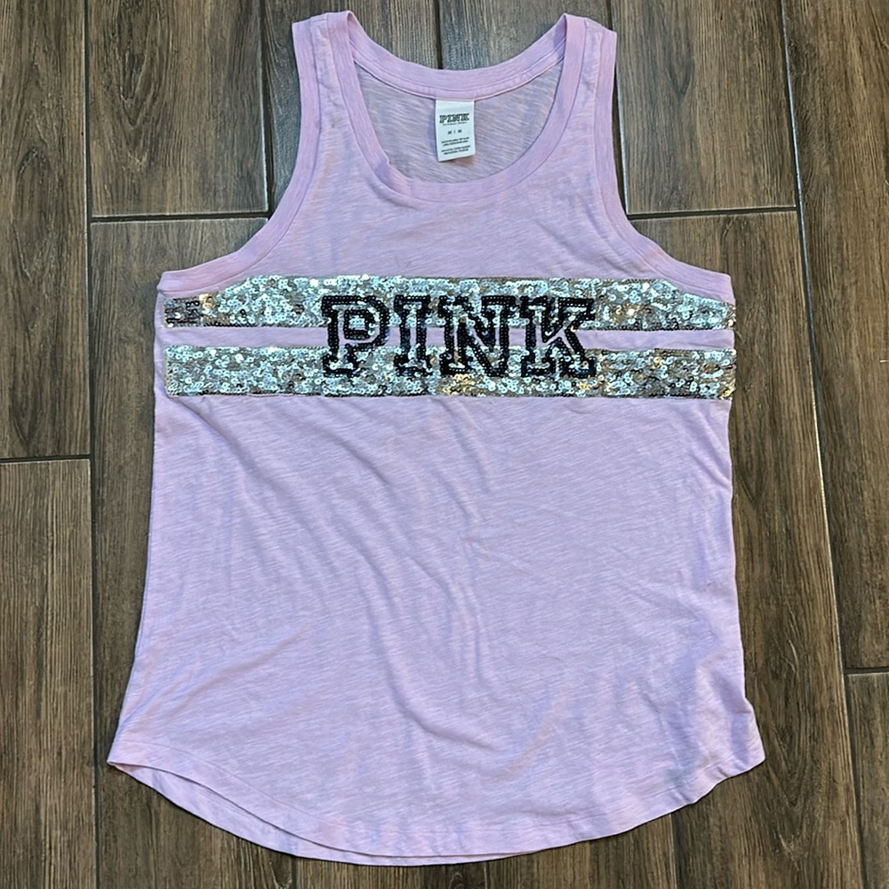 PINK Victoria’s Secret pink with sequin Tank Top